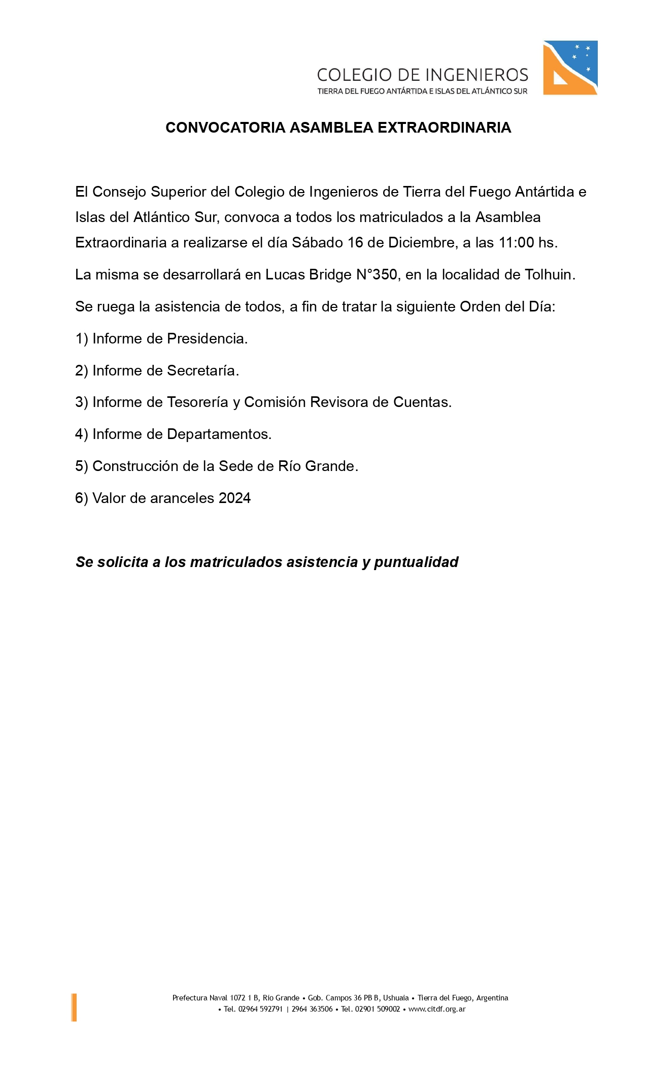 orden del dia
